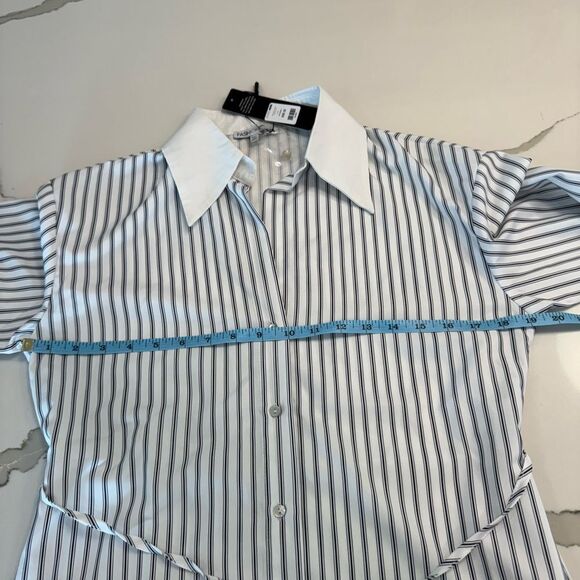 Fashion Nova White and Black Striped Shirt - Picture 4 of 7